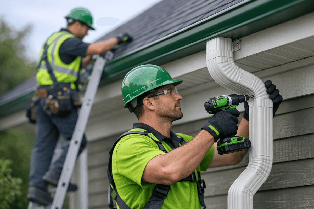 Downspout Installation service by MacDowell Roofing